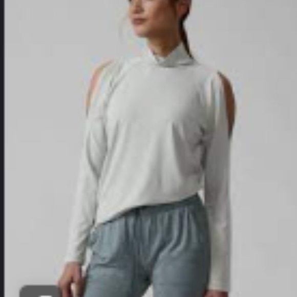 Athleta Tops - Athleta Cold Shoulder Turtleneck Coast Grey- M, like new